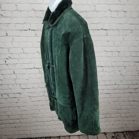 Adventure Bound By Wilson's Green Genuine Suede Heavyweight Coat Size Medium M - Picture 14 of 16